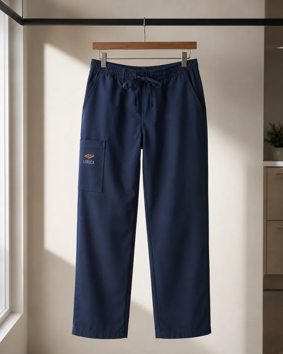 Calça scrub navy com bordado Lórica